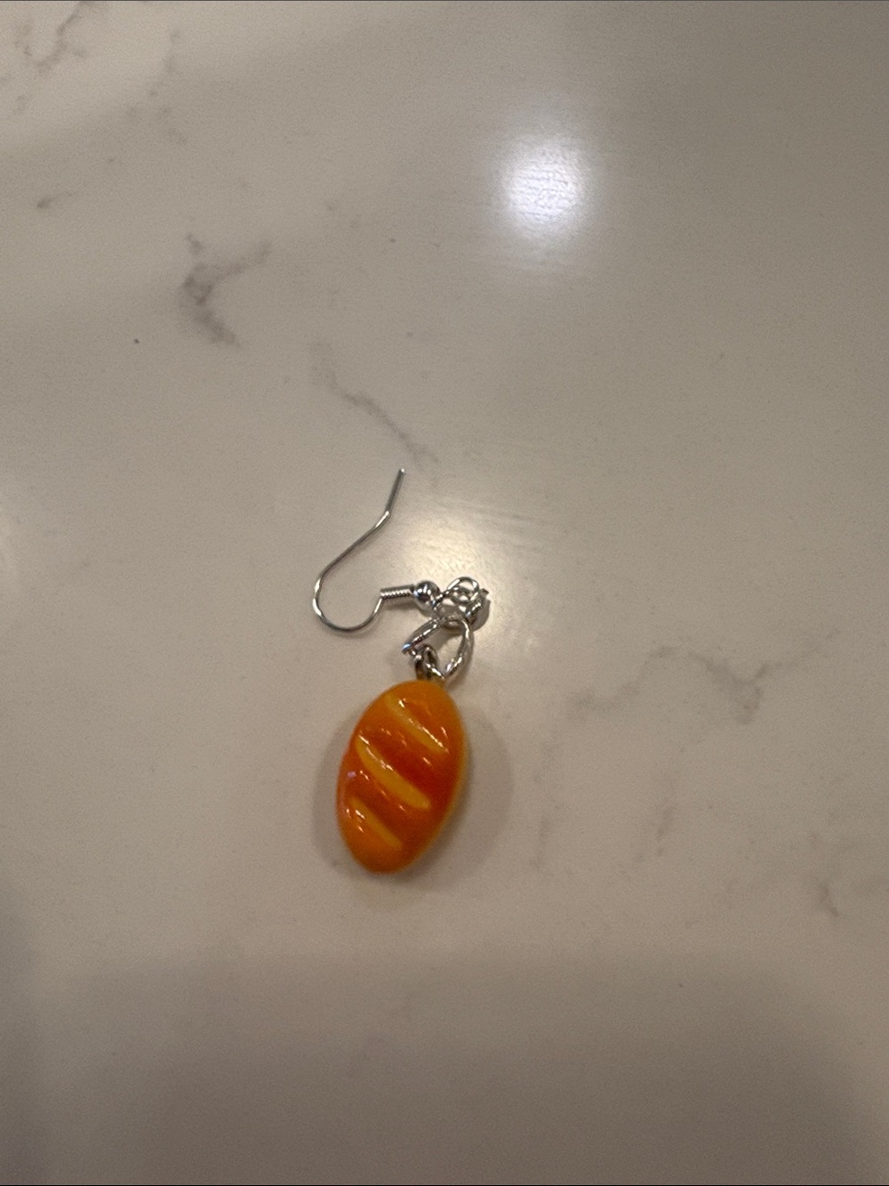 Bread Drop Dangle Earrings - Silver Tone Hook 2 for $10